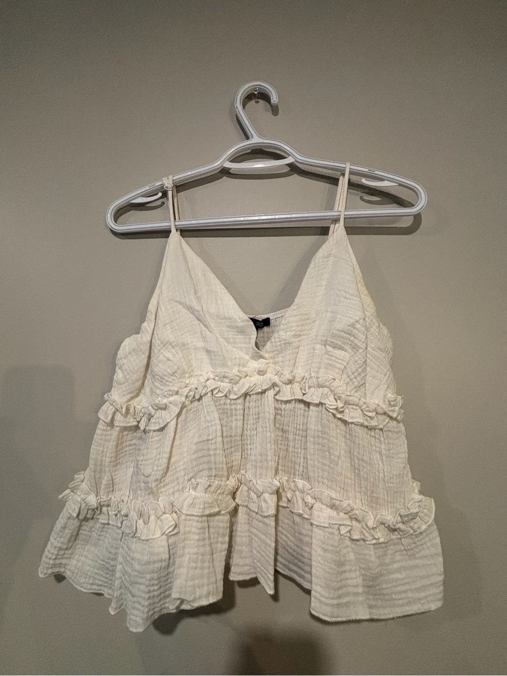 Papermoon Cream Ruffle Tiered Spaghetti Strap Cami